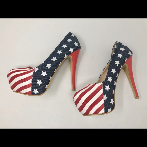 Gianjibaby Shoes - 4th of July Stars and Stripes Heels Sz 8-8.5
